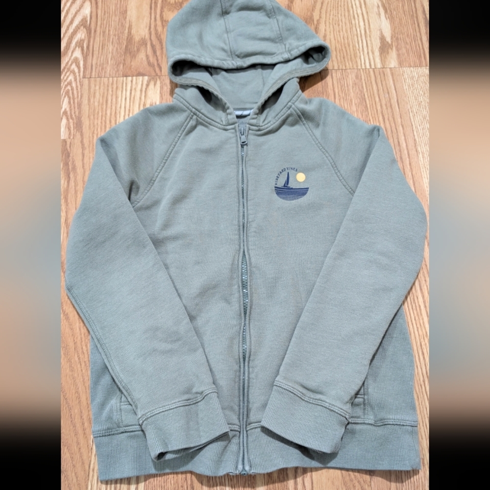 Ladies Vineyard Vines Light Green Zip-up Hoodie Small